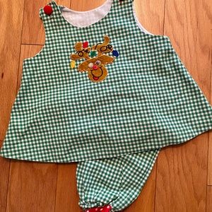 Two piece Christmas toddler girl outfit